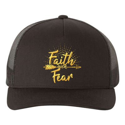 Faith Over Fear Gold Limited Edition Yupoong Adult 5-Panel Trucker Hat