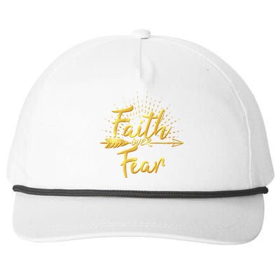 Faith Over Fear Gold Limited Edition Snapback Five-Panel Rope Hat