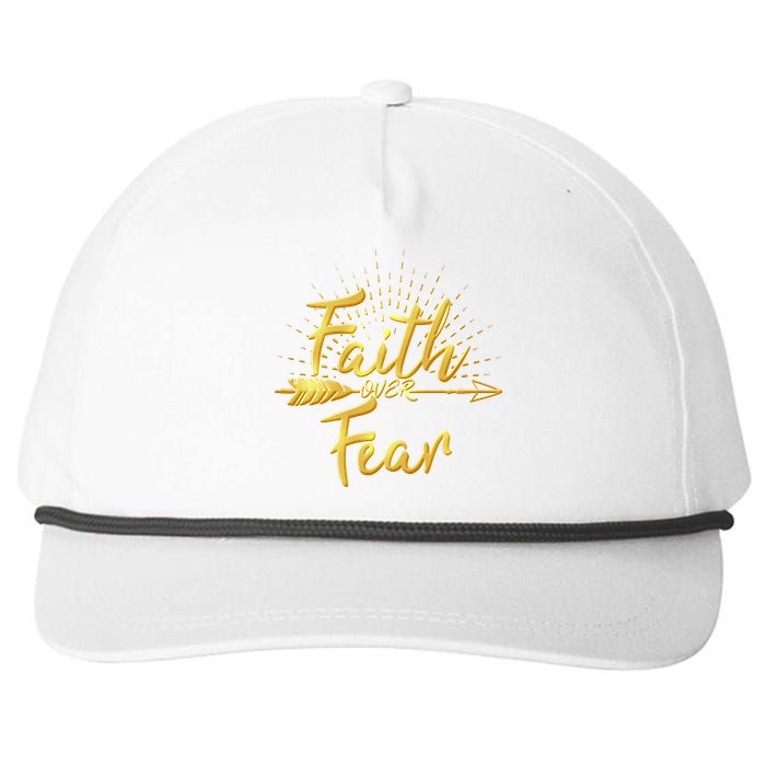 Faith Over Fear Gold Limited Edition Snapback Five-Panel Rope Hat