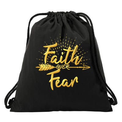 Faith Over Fear Gold Limited Edition Drawstring Bag