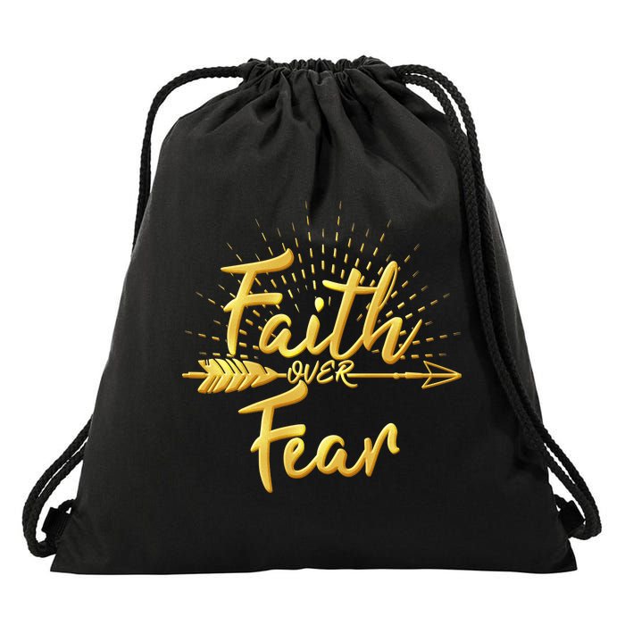 Faith Over Fear Gold Limited Edition Drawstring Bag