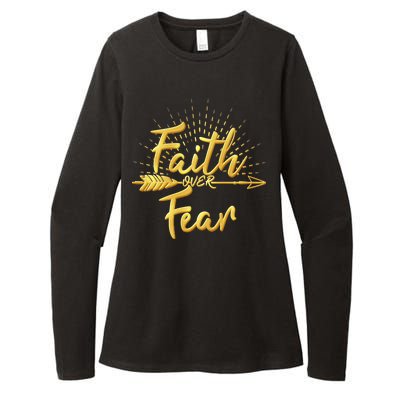 Faith Over Fear Gold Limited Edition Womens CVC Long Sleeve Shirt