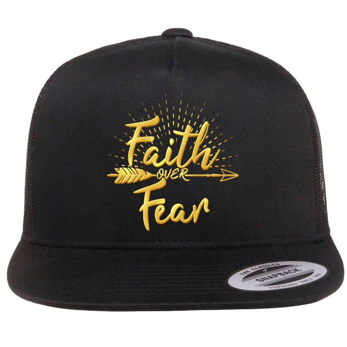 Faith Over Fear Gold Limited Edition Flat Bill Trucker Hat