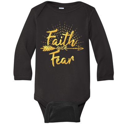 Faith Over Fear Gold Limited Edition Baby Long Sleeve Bodysuit