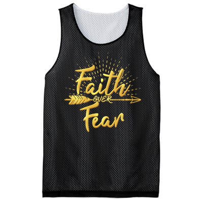 Faith Over Fear Gold Limited Edition Mesh Reversible Basketball Jersey Tank