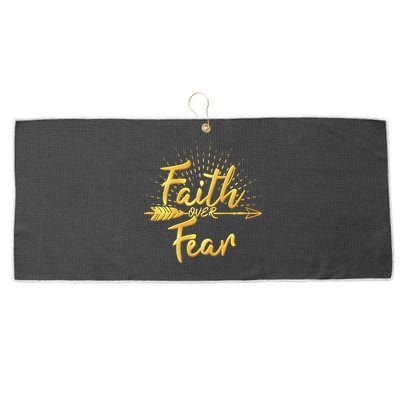 Faith Over Fear Gold Limited Edition Large Microfiber Waffle Golf Towel