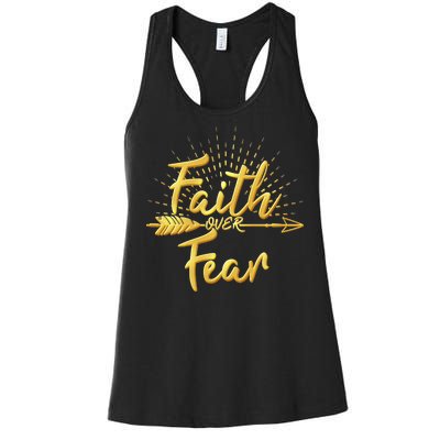 Faith Over Fear Gold Limited Edition Women's Racerback Tank