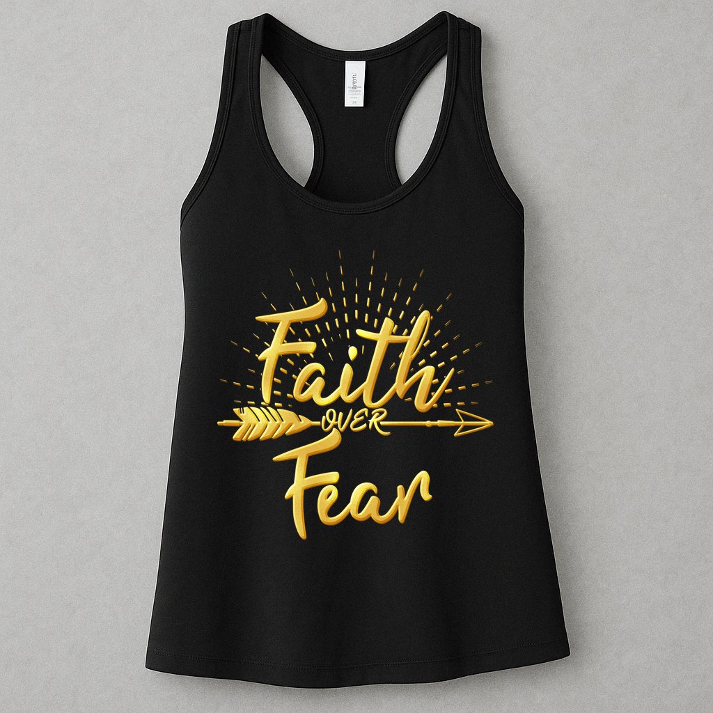 Faith Over Fear Gold Limited Edition Womens Tank Top