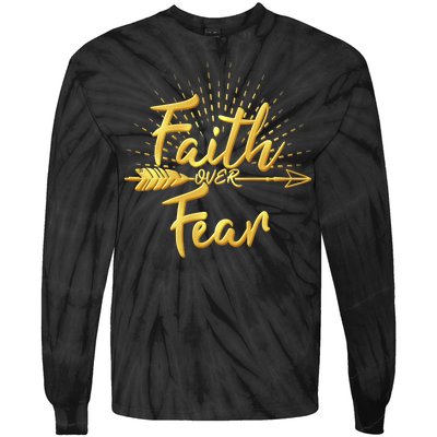 Faith Over Fear Gold Limited Edition Tie-Dye Long Sleeve Shirt