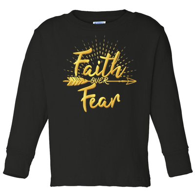 Faith Over Fear Gold Limited Edition Toddler Long Sleeve Shirt