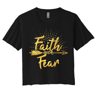 Faith Over Fear Gold Limited Edition Women's Crop Top Tee