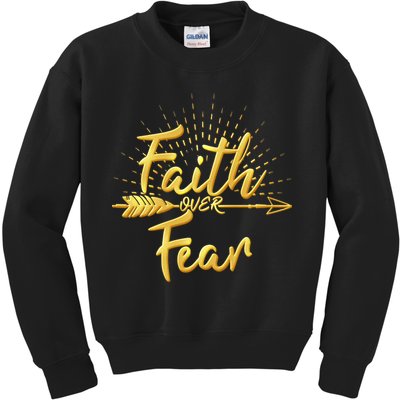 Faith Over Fear Gold Limited Edition Kids Sweatshirt
