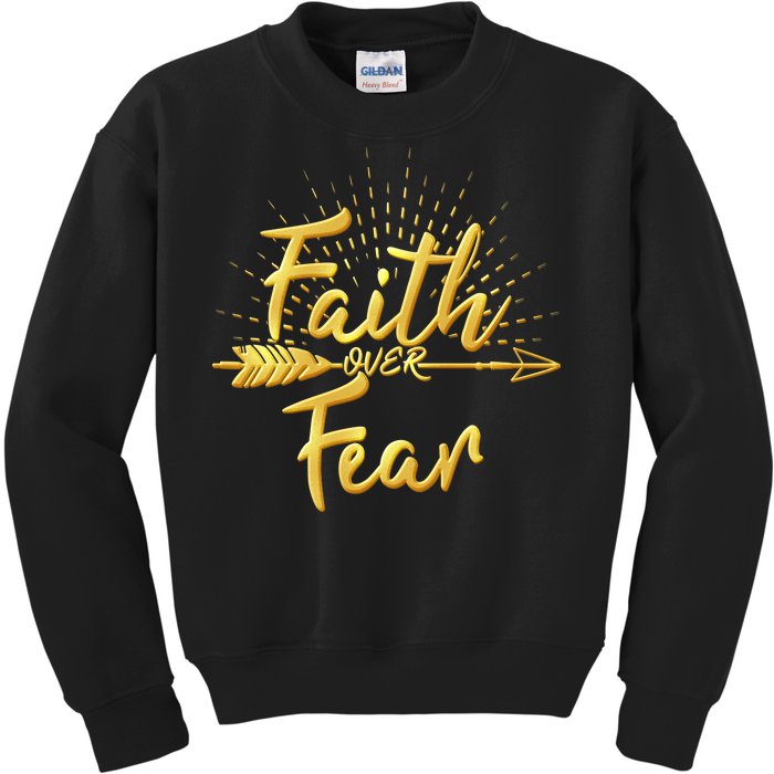 Faith Over Fear Gold Limited Edition Kids Sweatshirt