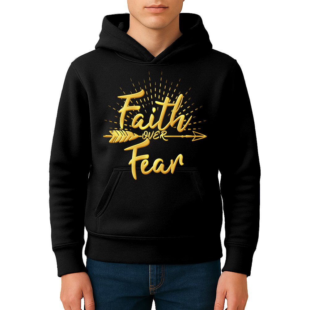 Faith Over Fear Gold Limited Edition Kids Hoodie