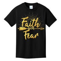 Faith Over Fear Gold Limited Edition Kids T-Shirt