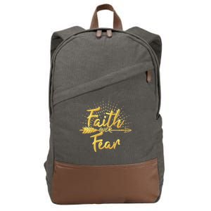 Faith Over Fear Gold Limited Edition Cotton Canvas Backpack