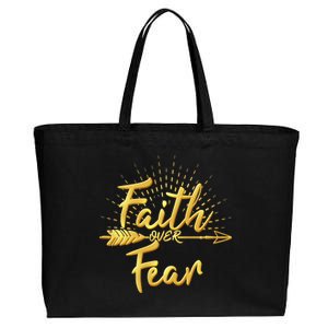 Faith Over Fear Gold Limited Edition Cotton Canvas Jumbo Tote