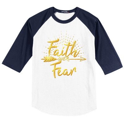 Faith Over Fear Gold Limited Edition Baseball Sleeve Shirt