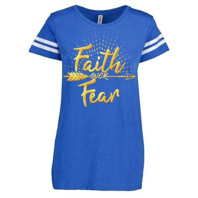 Faith Over Fear Gold Limited Edition Enza Ladies Jersey Football T-Shirt