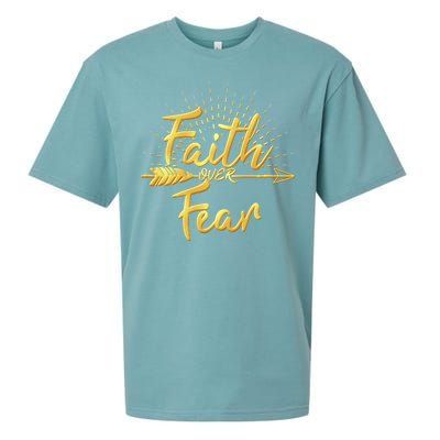 Faith Over Fear Gold Limited Edition Sueded Cloud Jersey T-Shirt