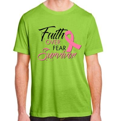 Faith Over Fear Survivor Breast Cancer Awareness Adult ChromaSoft Performance T-Shirt