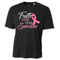 Faith Over Fear Survivor Breast Cancer Awareness Cooling Performance Crew T-Shirt