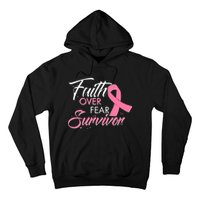 Faith Over Fear Survivor Breast Cancer Awareness Hoodie