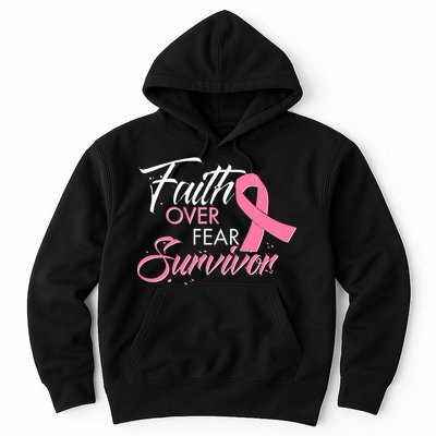 Faith Over Fear Survivor Breast Cancer Awareness Hoodie