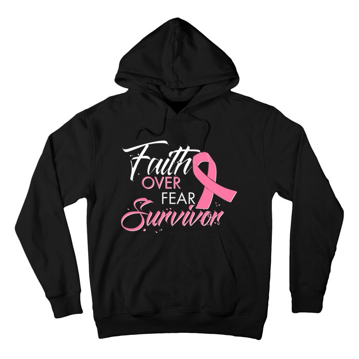 Faith Over Fear Survivor Breast Cancer Awareness Hoodie