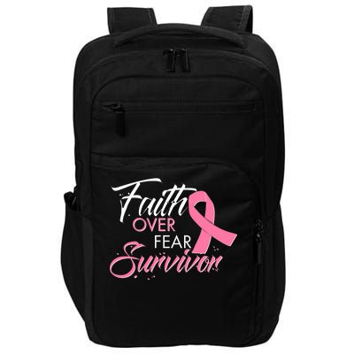 Faith Over Fear Survivor Breast Cancer Awareness Impact Tech Backpack