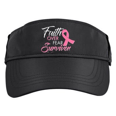 Faith Over Fear Survivor Breast Cancer Awareness Adult Drive Performance Visor