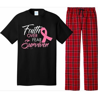 Faith Over Fear Survivor Breast Cancer Awareness Pajama Set