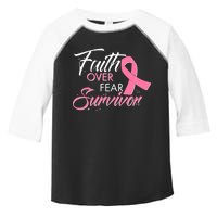 Faith Over Fear Survivor Breast Cancer Awareness Toddler Fine Jersey T-Shirt