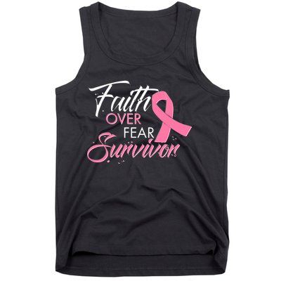 Faith Over Fear Survivor Breast Cancer Awareness Tank Top