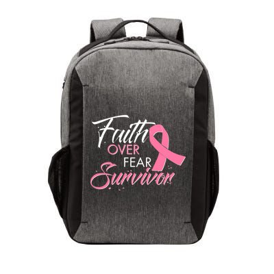 Faith Over Fear Survivor Breast Cancer Awareness Vector Backpack