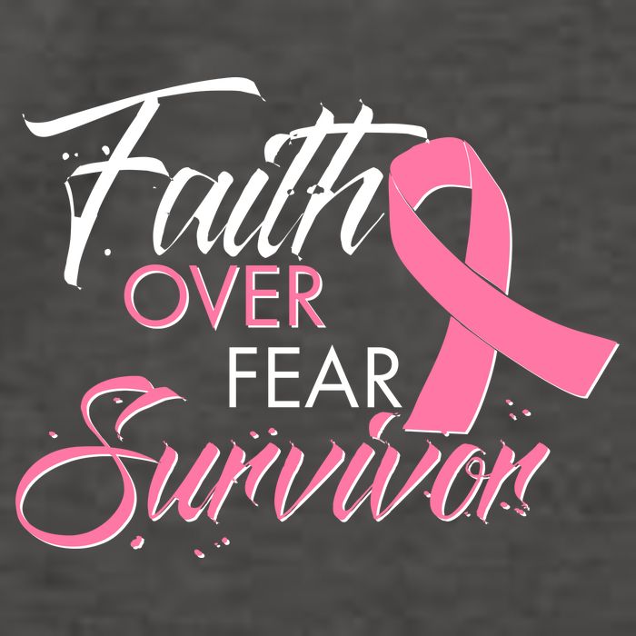 Faith Over Fear Survivor Breast Cancer Awareness Vector Backpack
