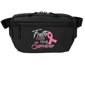 Faith Over Fear Survivor Breast Cancer Awareness Crossbody Pack