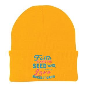 Faith Plants The Seed Love Makes It Grow John 3:16 Knit Cap Winter Beanie