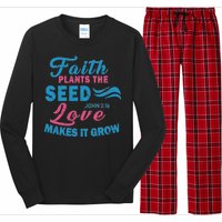 Faith Plants The Seed Love Makes It Grow John 3:16 Long Sleeve Pajama Set