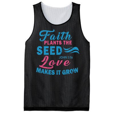 Faith Plants The Seed Love Makes It Grow John 3:16 Mesh Reversible Basketball Jersey Tank