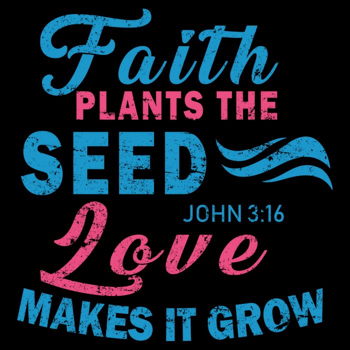Faith Plants The Seed Love Makes It Grow John 3:16 Poster