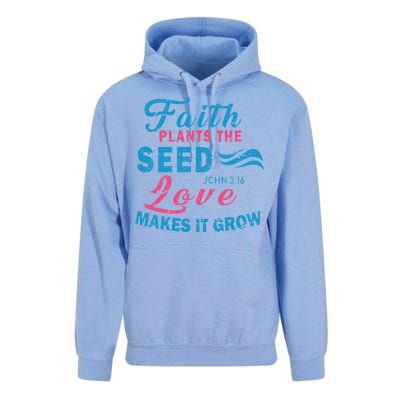 Faith Plants The Seed Love Makes It Grow John 3:16 Unisex Surf Hoodie