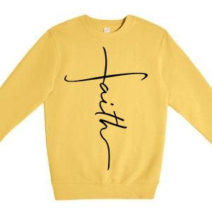 Faith Simple Script Logo Premium Crewneck Sweatshirt