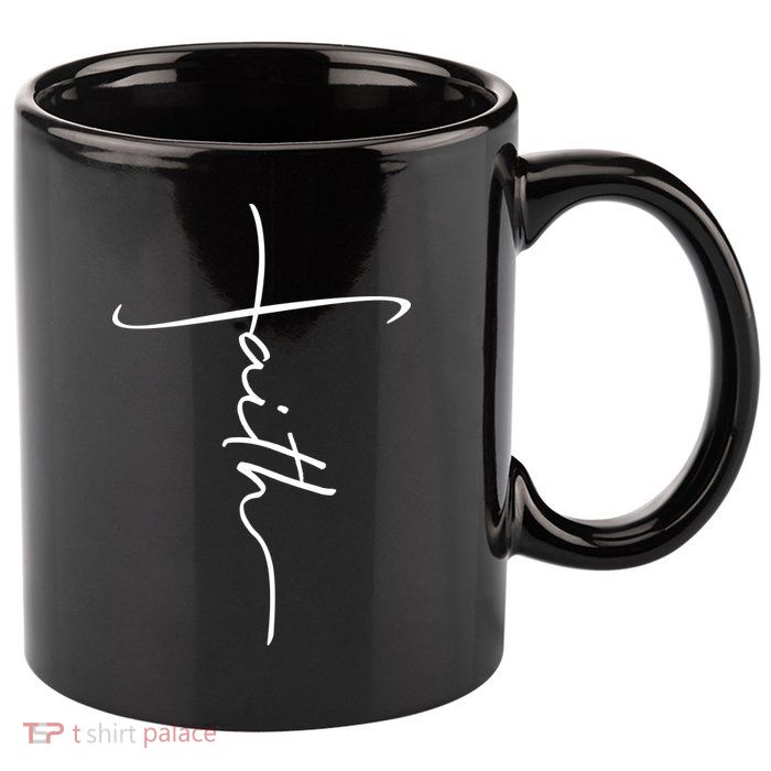Faith Simple Script Logo 11oz C Handle Ceramic Mug