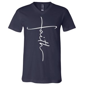 Faith Simple Script Logo V-Neck T-Shirt