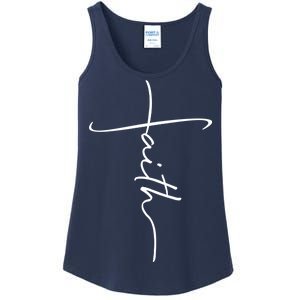 Faith Simple Script Logo Ladies Essential Tank