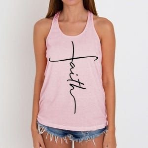 Faith Simple Script Logo Women's Knotted Racerback Tank