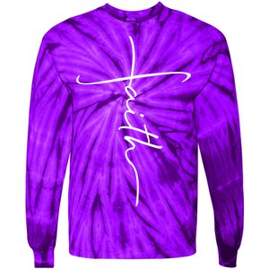 Faith Simple Script Logo Tie-Dye Long Sleeve Shirt