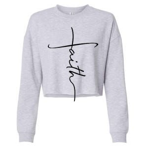 Faith Simple Script Logo Cropped Pullover Crew