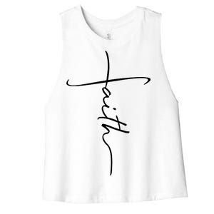 Faith Simple Script Logo Women's Racerback Cropped Tank